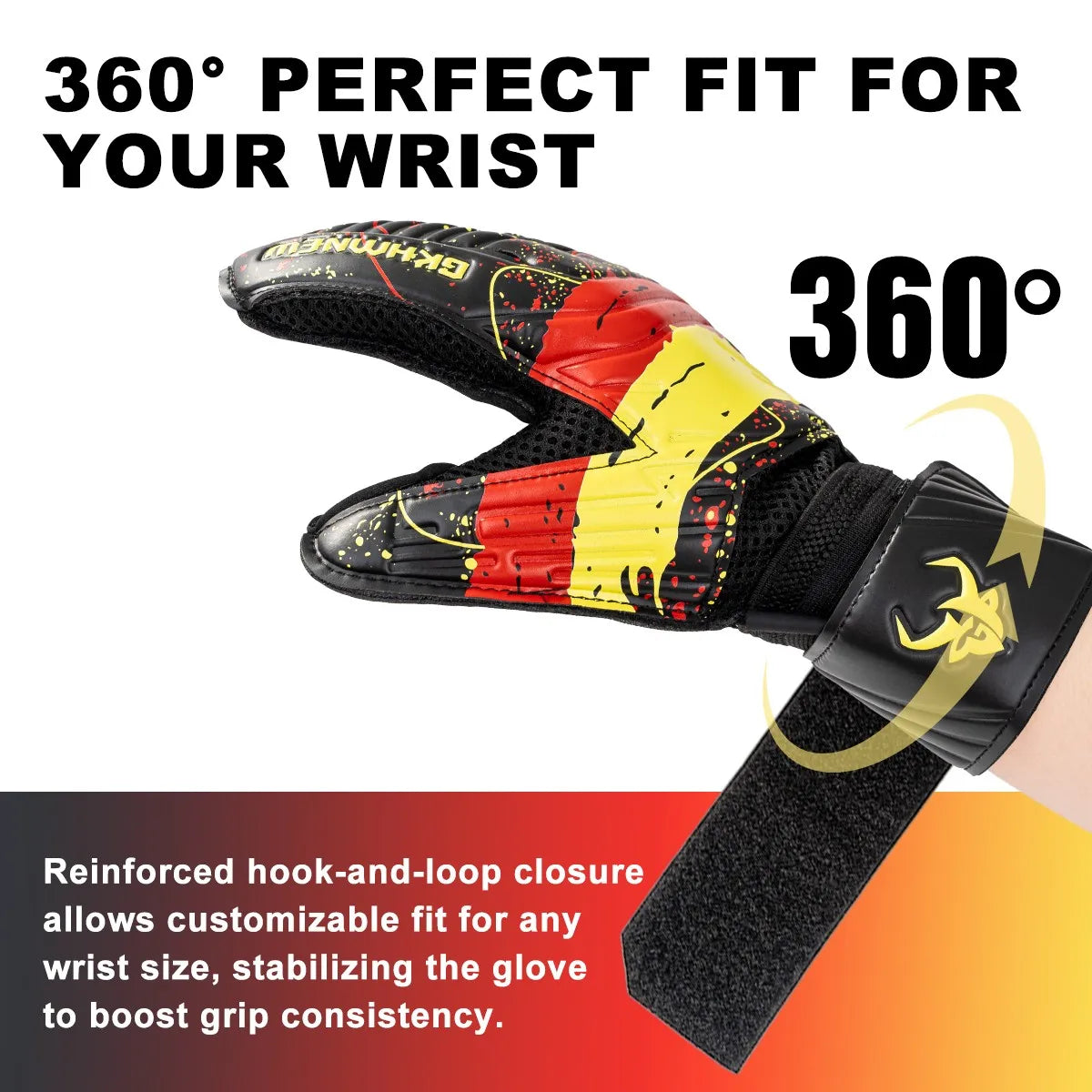 GKHMNEW GK7002 Goalkeeper Gloves With Latex Grip And Wrist Support