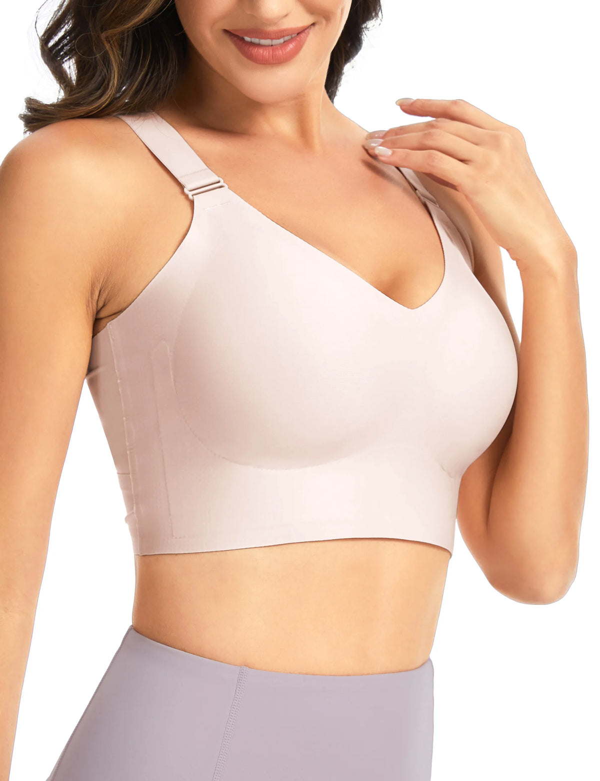THE GYM PEOPLE Women's Wireless Racerback Seamless Push Up Bra