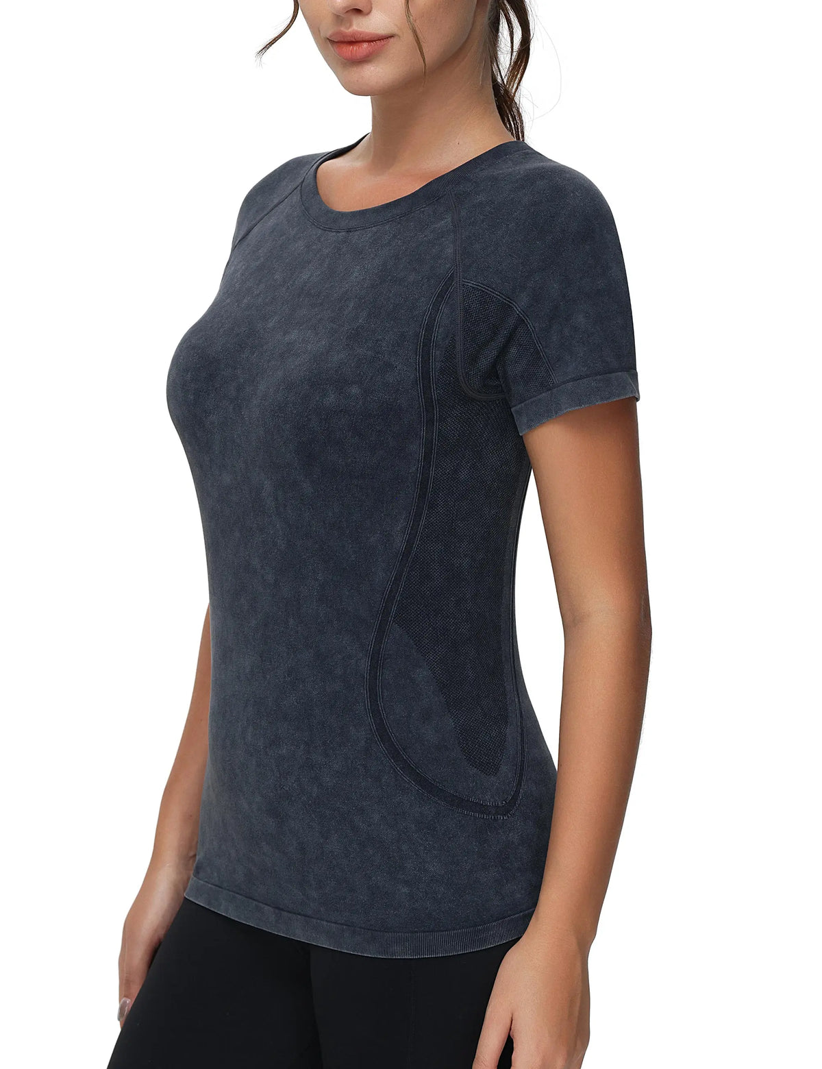 The Gym People Women Seamless Short Sleeve Workout Tee