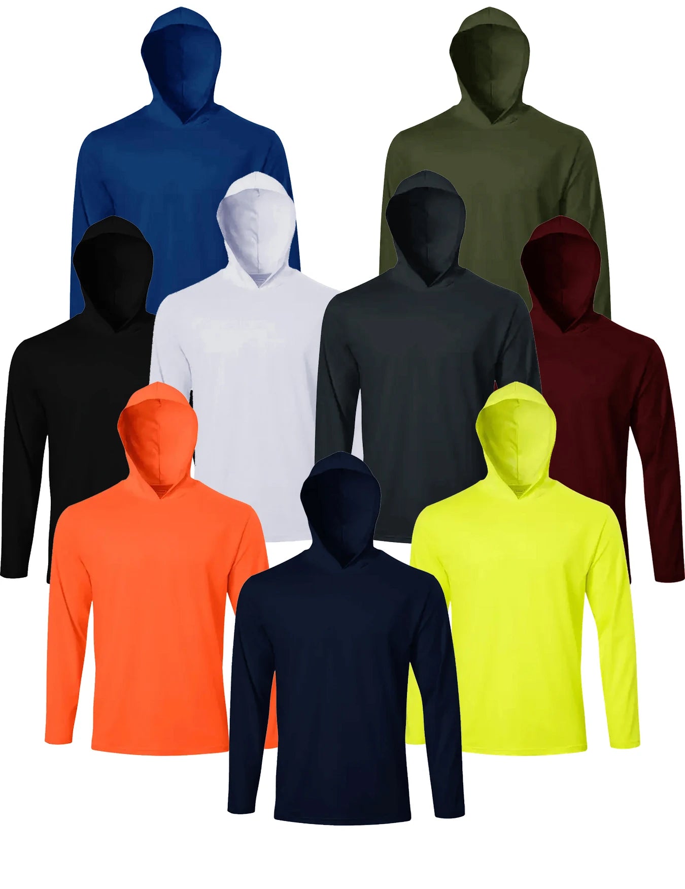 Men's Quick-Dry Hooded Long Sleeve T Shirt Polyester
