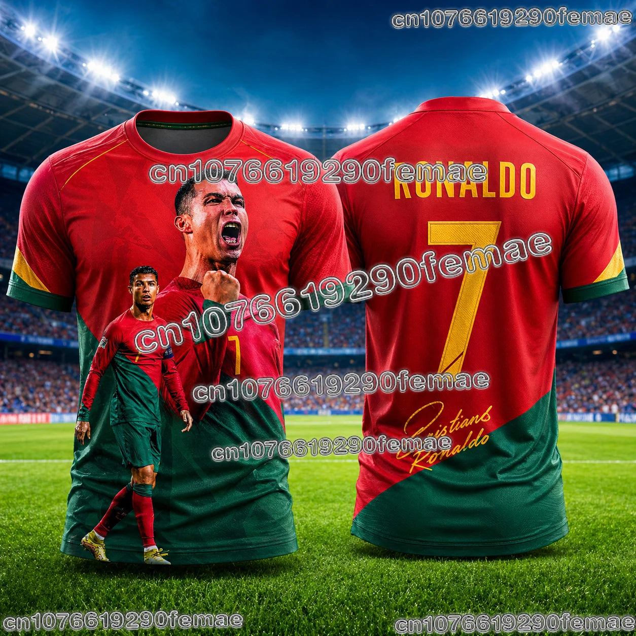 Ronaldo Jersey Football Training Shirt Breathable Fanwear