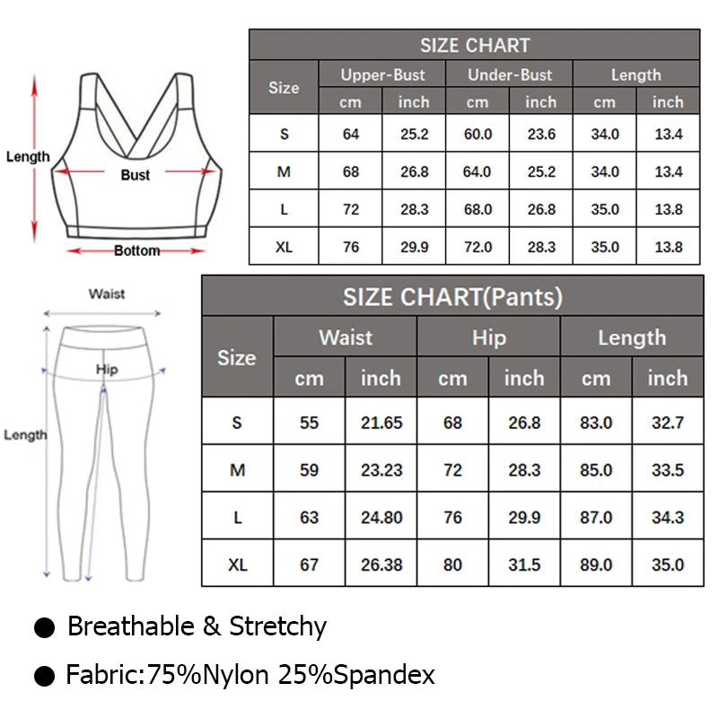 Womens Two Piece Fitness Yoga Set Quick Dry Breathable Sportswear