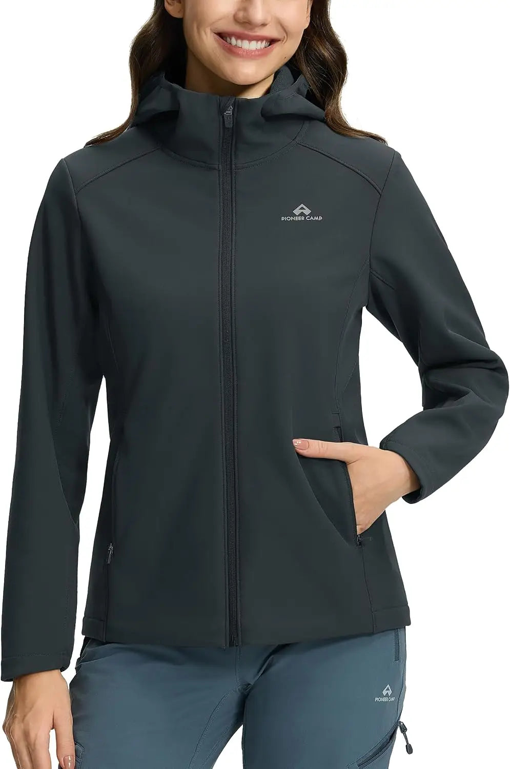 Pioneer Camp Womens Softshell Jacket Fleece Lined Waterproof 30k Hooded