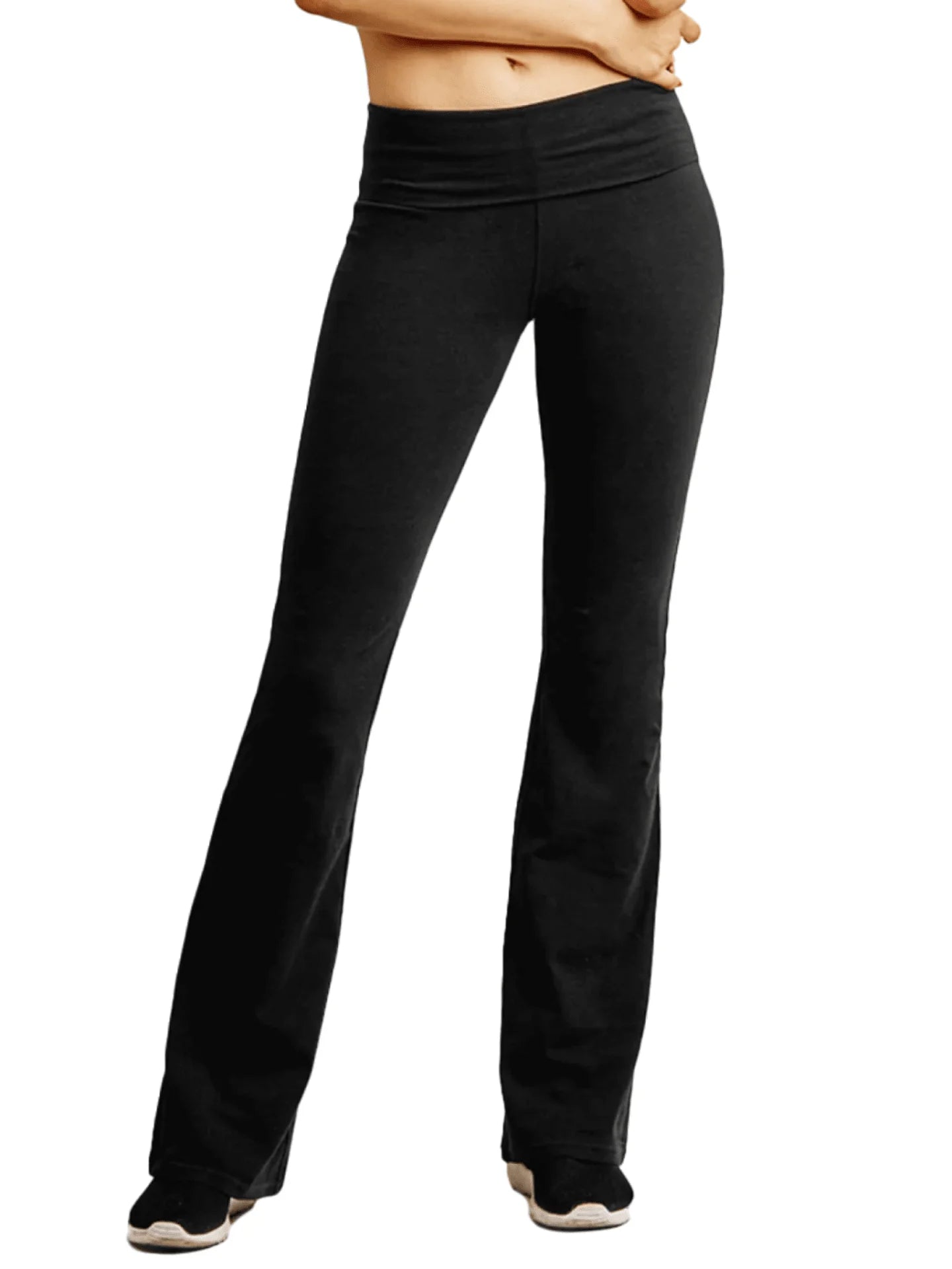 Womens High Waist Flare Yoga Pants Cotton Spandex Comfort