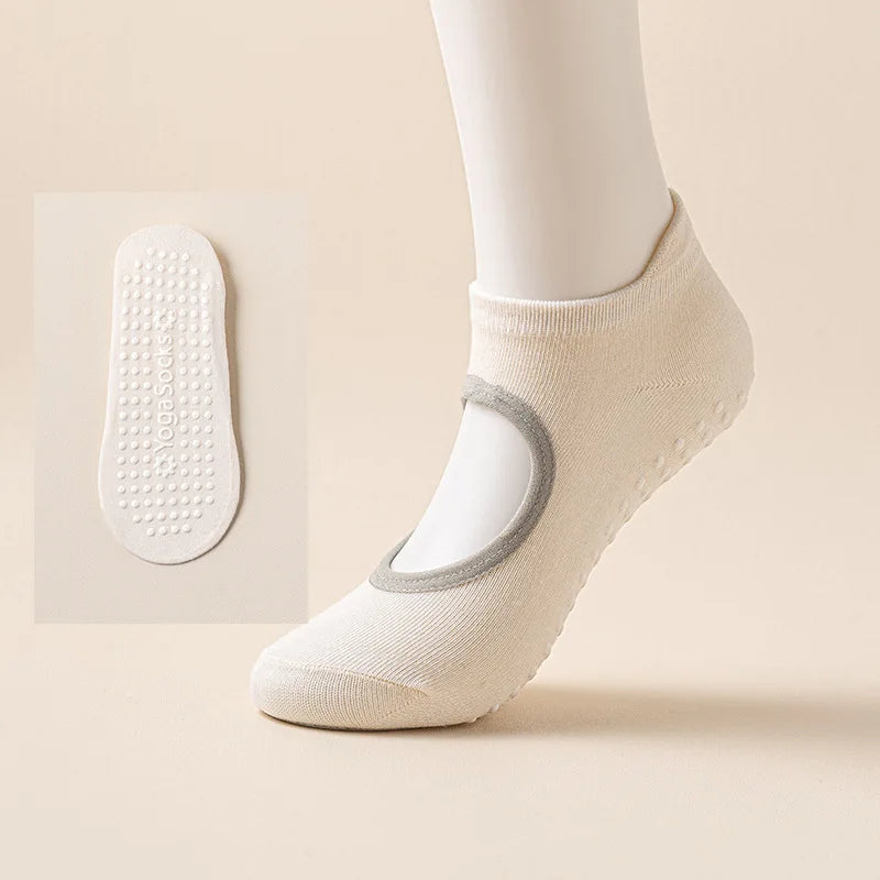 Non-Slip Yoga Pilates Socks With Silicone Grip Sweat-Absorbent Breathable