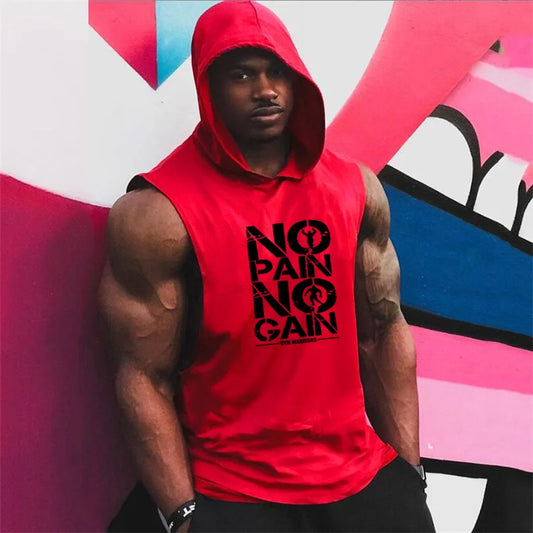 Womens Breathable Cotton Sleeveless Hoodie Tank Top For Gym