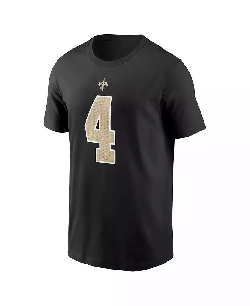 Men's Black New Orleans Saints Running T-Shirt 100% Cotton Official NFL Sportswear for Running Enthusiasts