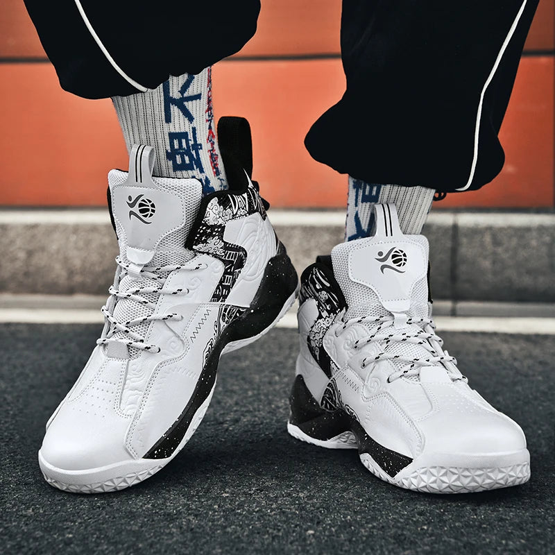 Yuyin Men High Top Basketball Shoes Breathable Athletic Sneakers