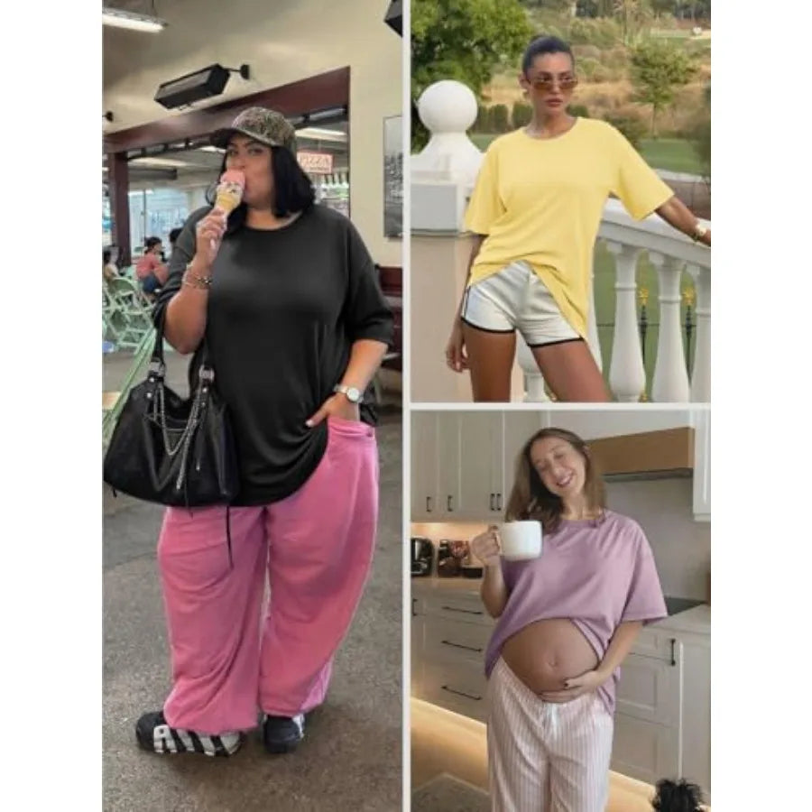 Casual Womens Oversized Tee Tops For Workout And Gym