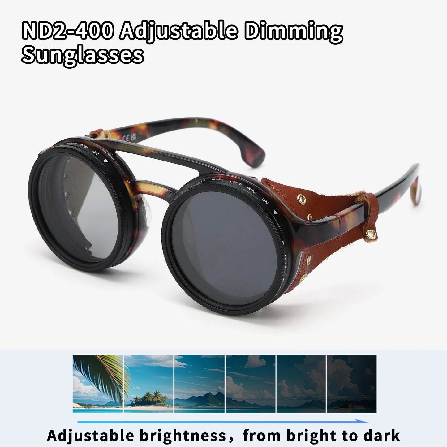 Unisex Retro Steampunk Sunglasses Uv400 Round Glasses Eyewear