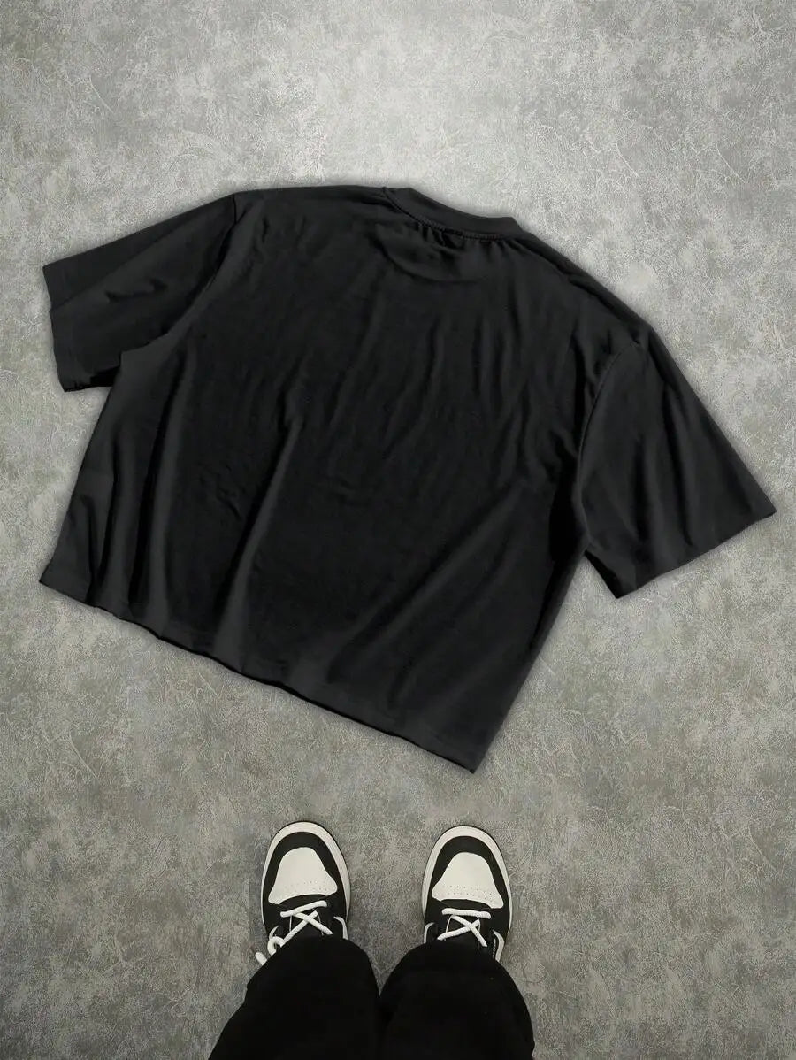 Graphic Print Distressed Oversized Streetwear Tee For Men