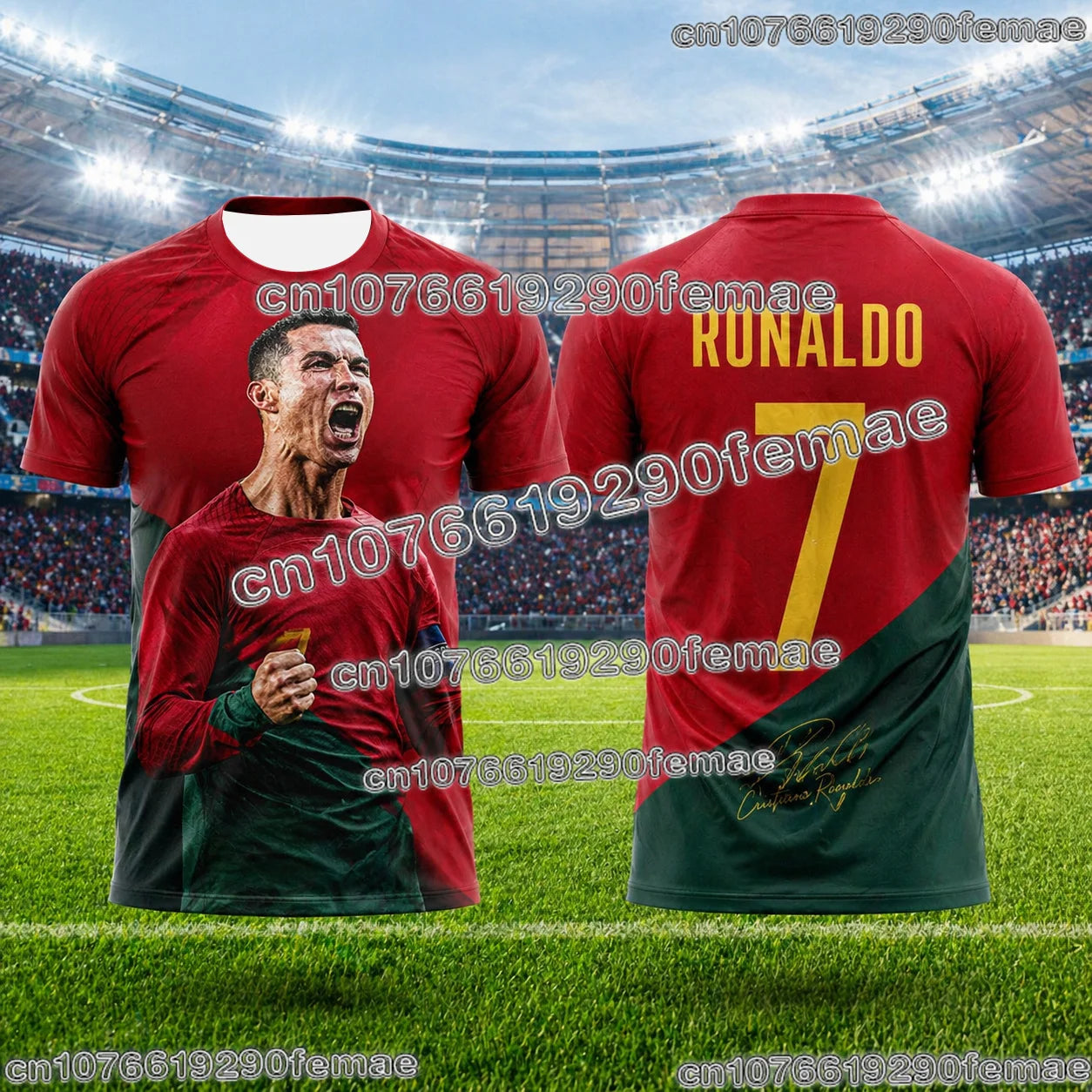 Ronaldo Jersey Football Training Shirt Breathable Fanwear