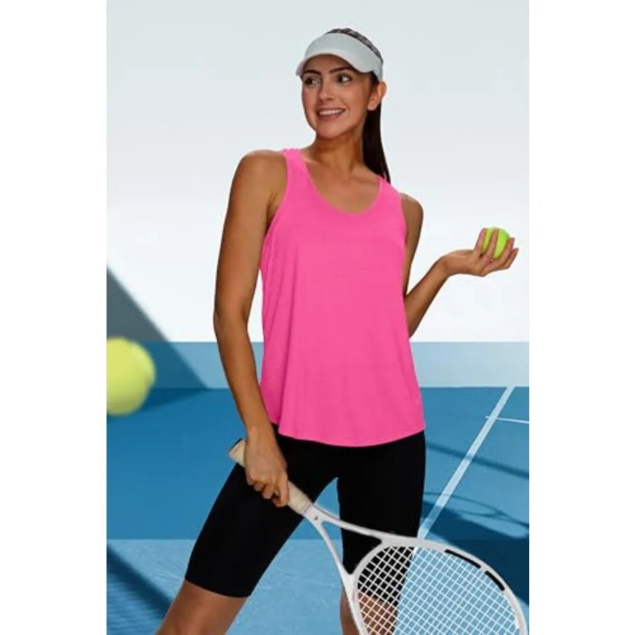 WIHOLL Womens Sleeveless Racerback Workout Tank Top Gym Yoga