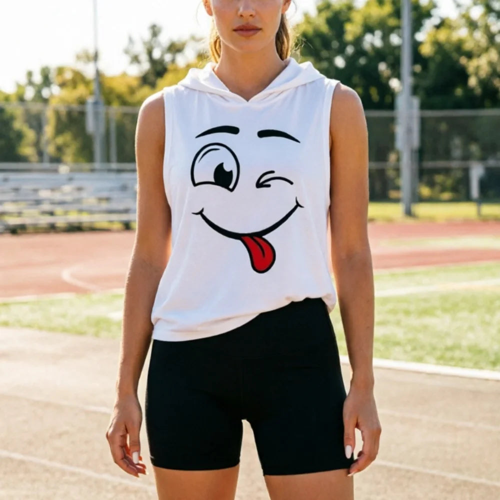 Women's Sleeveless Hooded Sweatshirt And Yoga Pants Two Piece Set