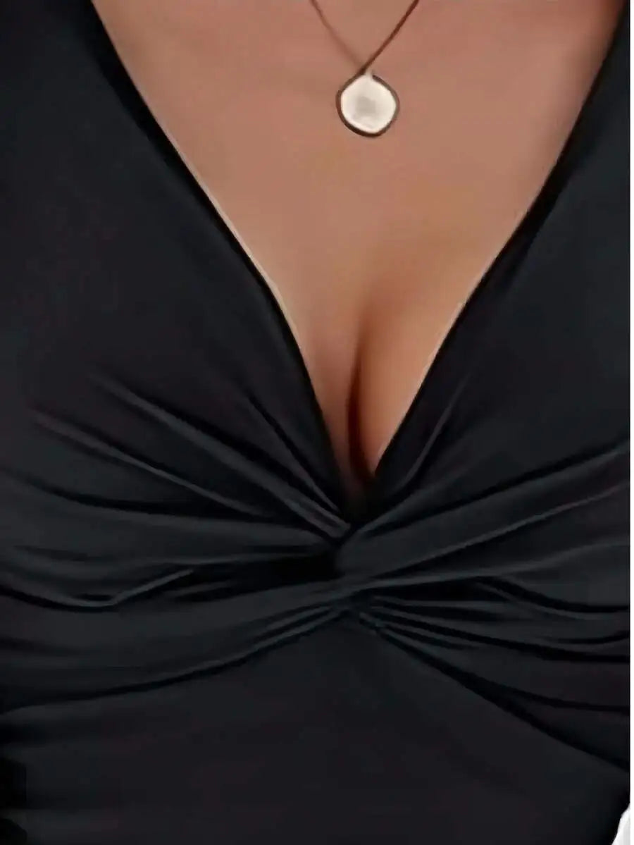 Womens Ruffle Plunge Neck One Piece Swimsuit For Beach
