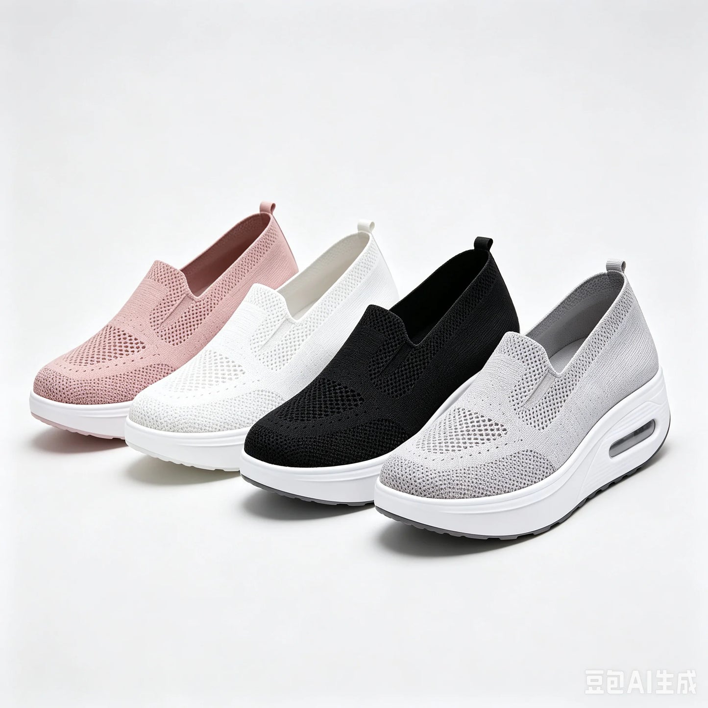 Women Slip On Breathable Platform Walking Shoes With Air Cushion