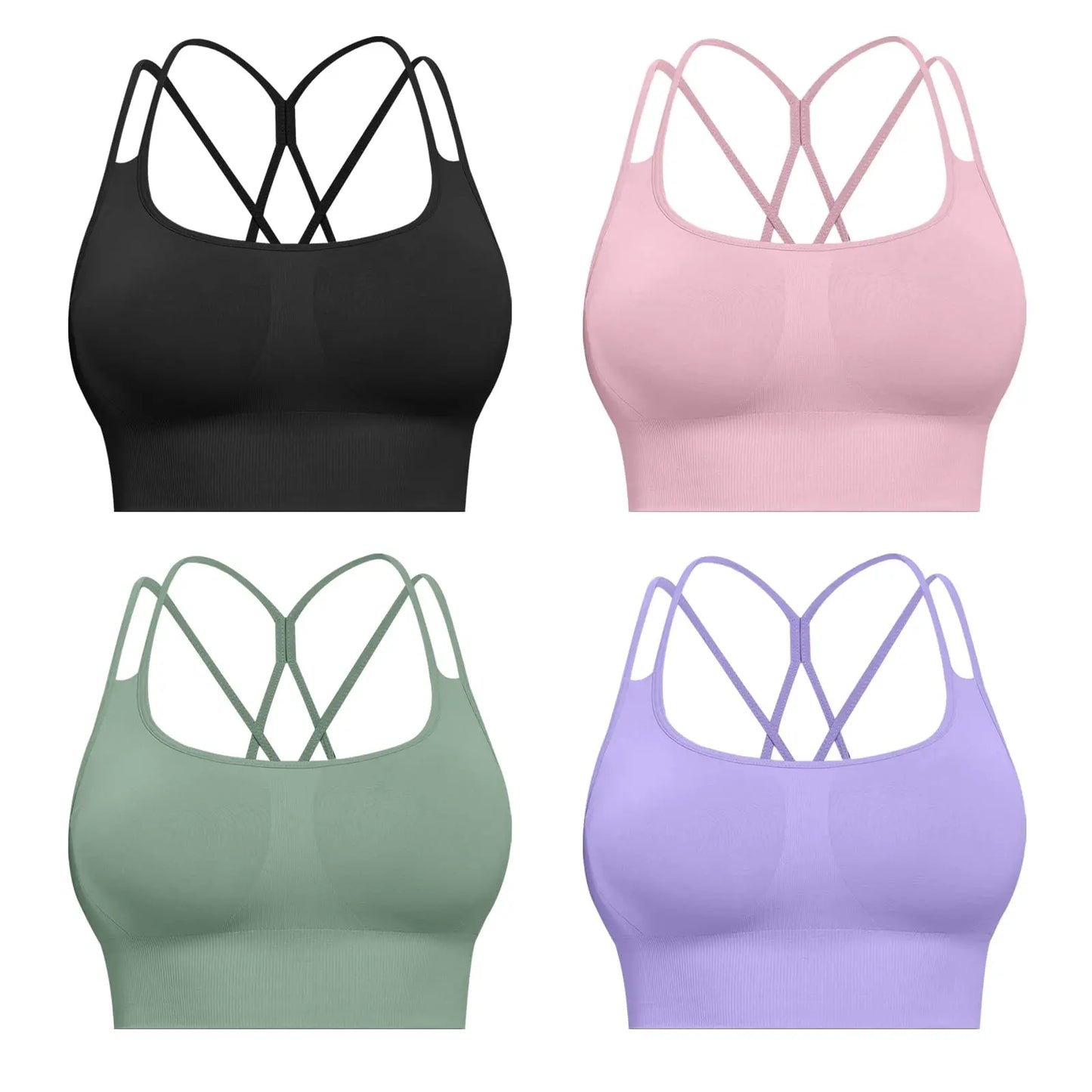 Sports Bras For Women Padded High Support Seamless Racerback