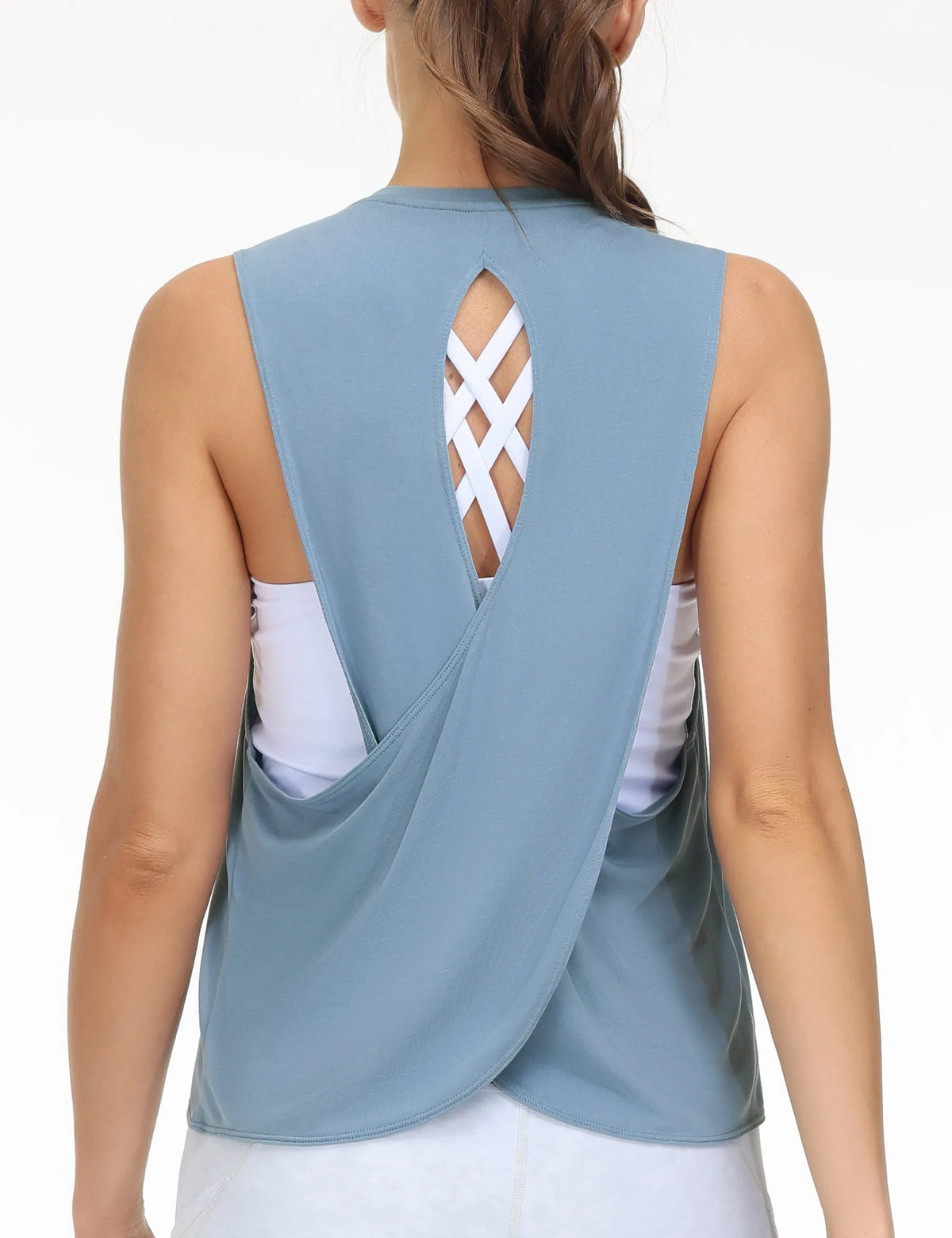 THE GYM PEOPLE Women's Cross Back Workout Yoga Tank Top