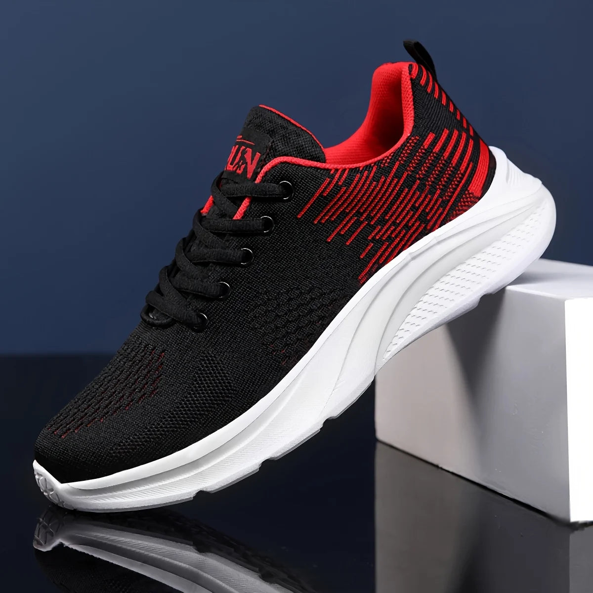 Unisex Lightweight Knit Mesh Athletic Sneakers With Shock Absorption