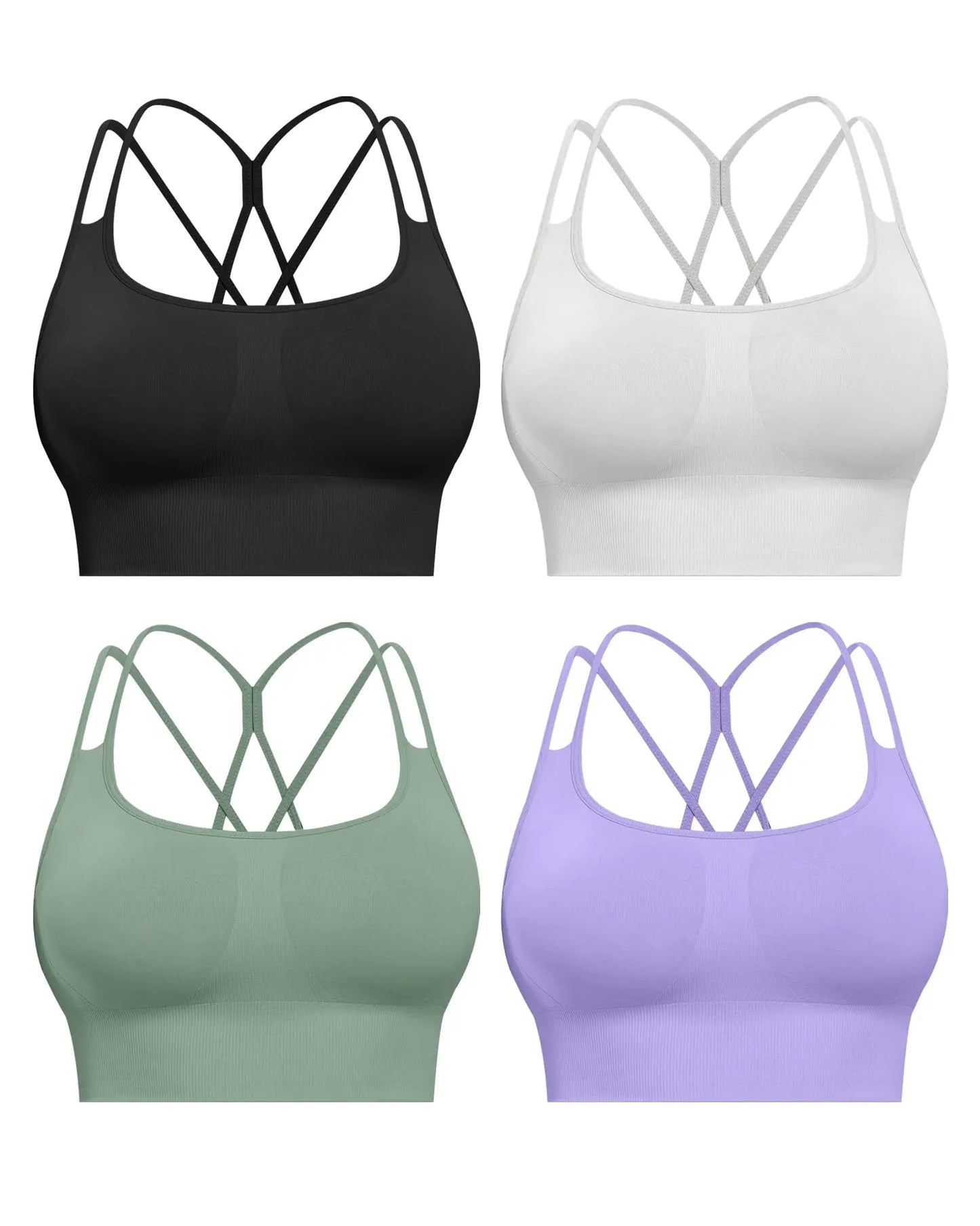 Sports Bras For Women Padded High Support Seamless Racerback