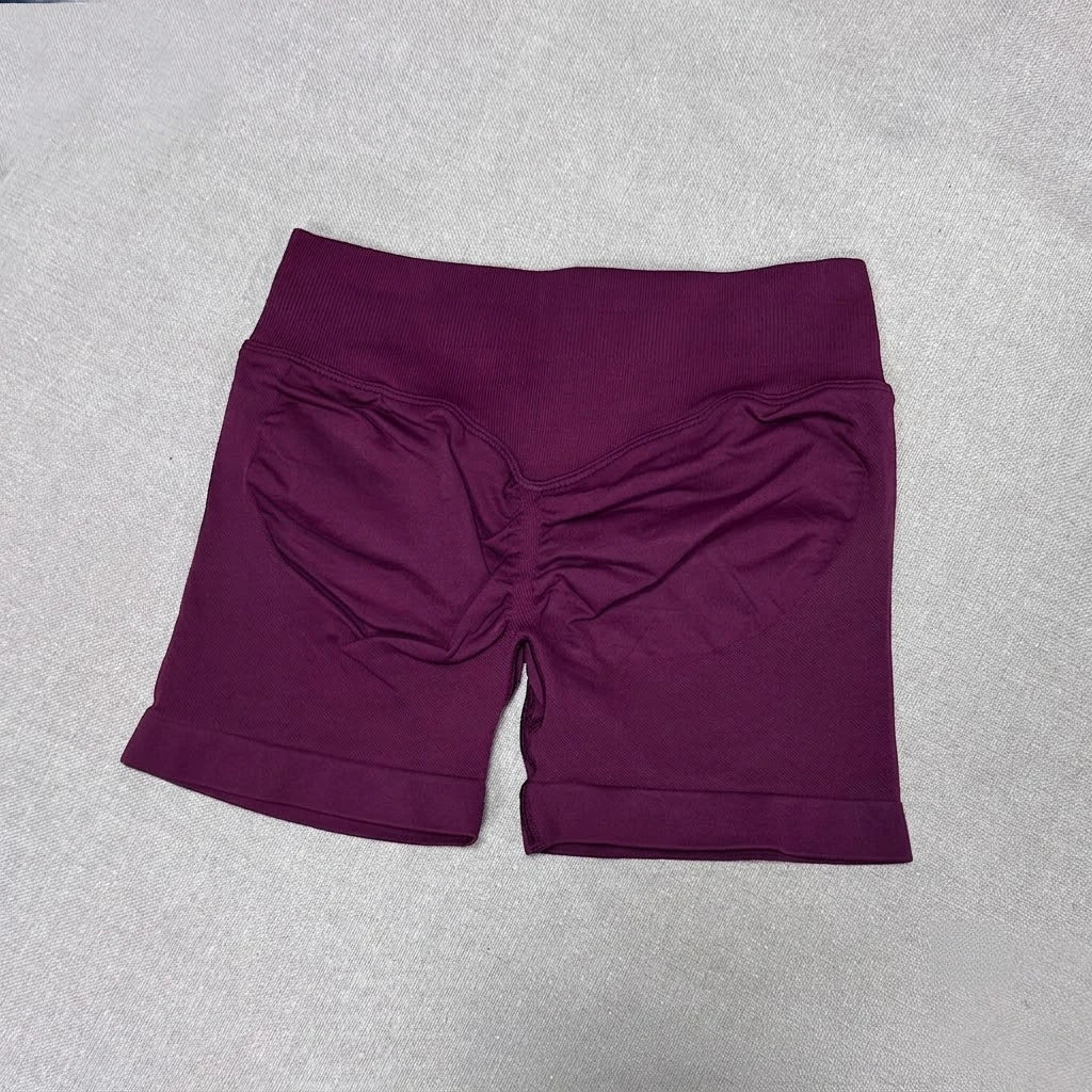 Seamless Yoga Shorts For Women Low Waist Triple Panel Waistband