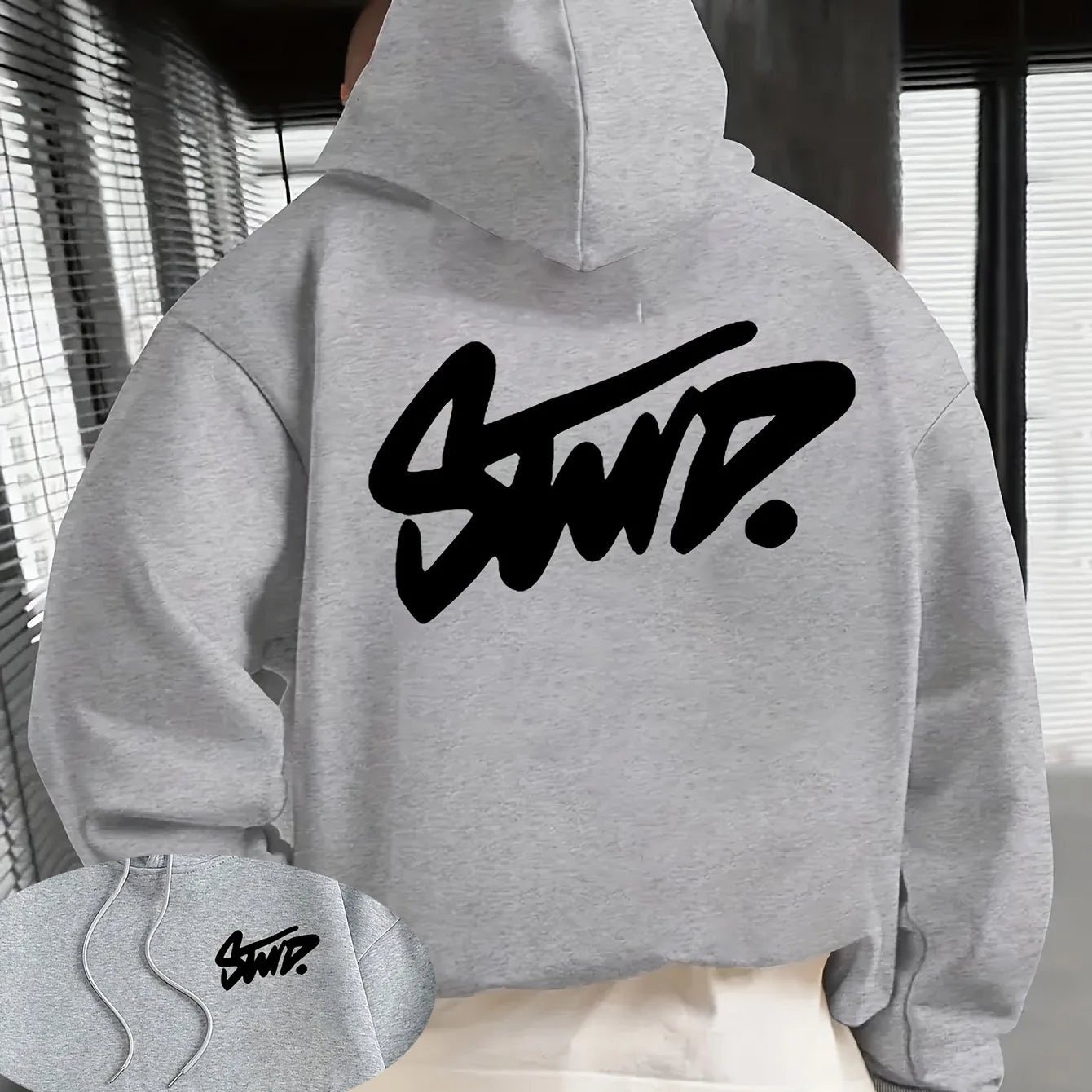 Y2K Casual Hooded Long Sleeve Pullover For Daily Wear