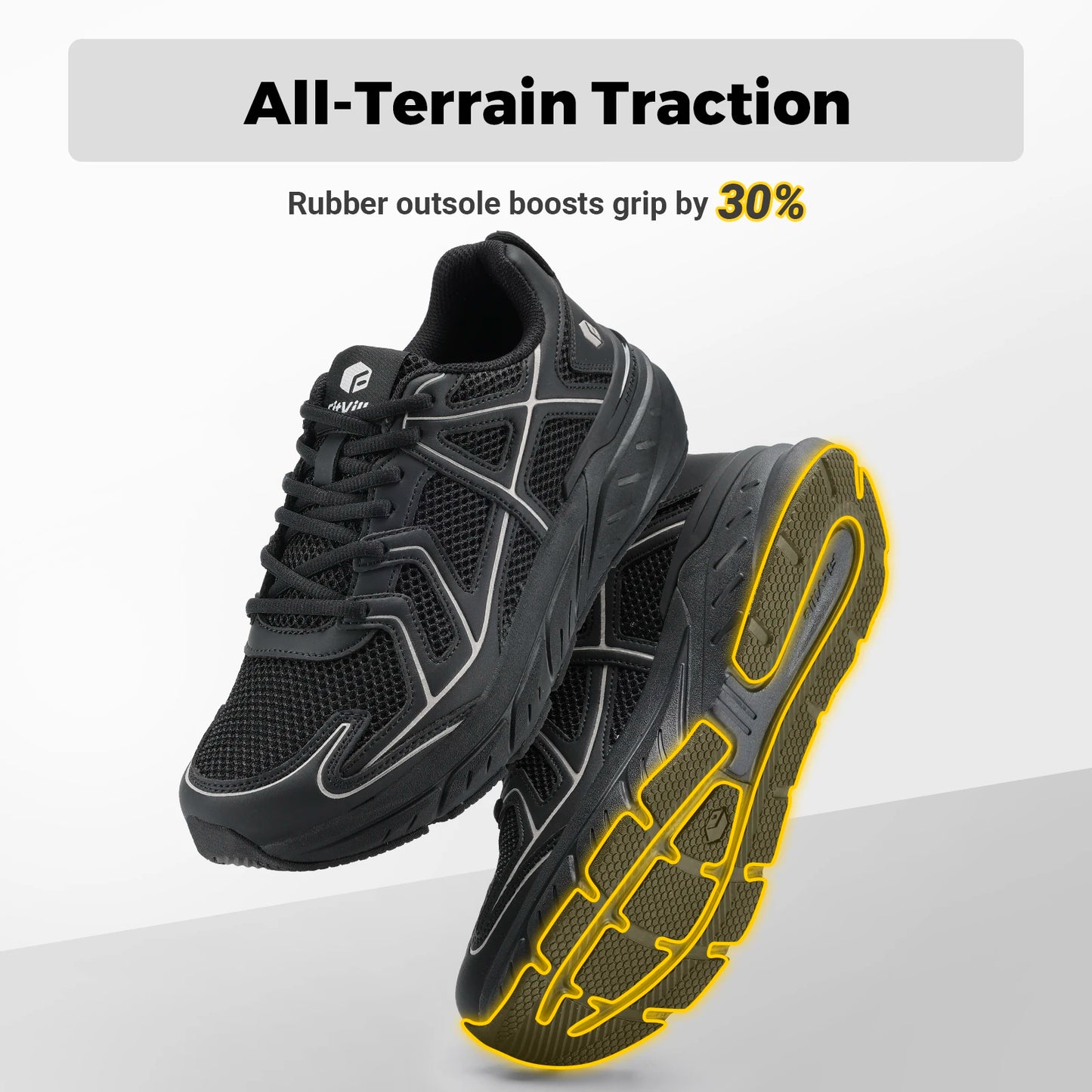 Fitville Newest Men Wide Width Cushioned Walking Shoes