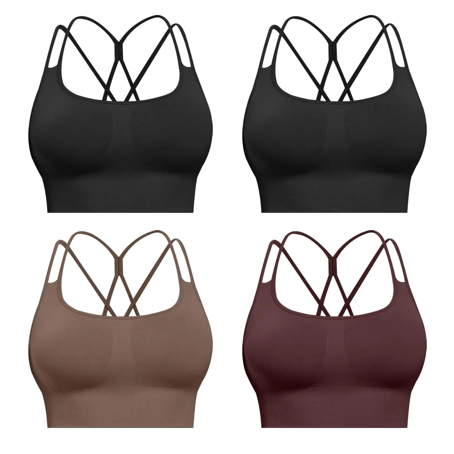 Sports Bras For Women Padded High Support Seamless Racerback
