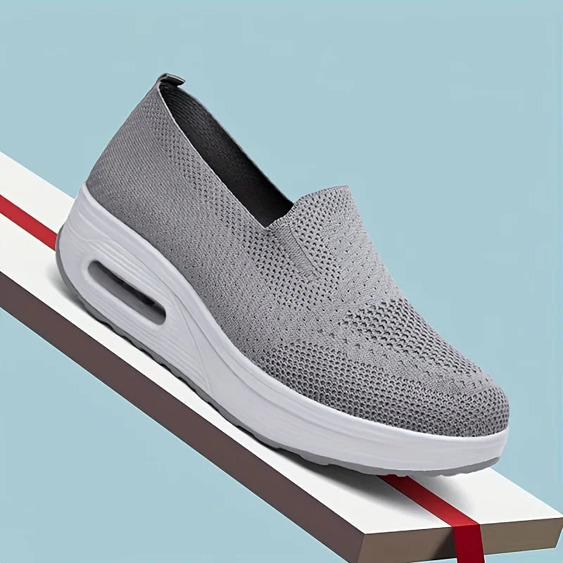 Women Slip On Breathable Platform Walking Shoes With Air Cushion