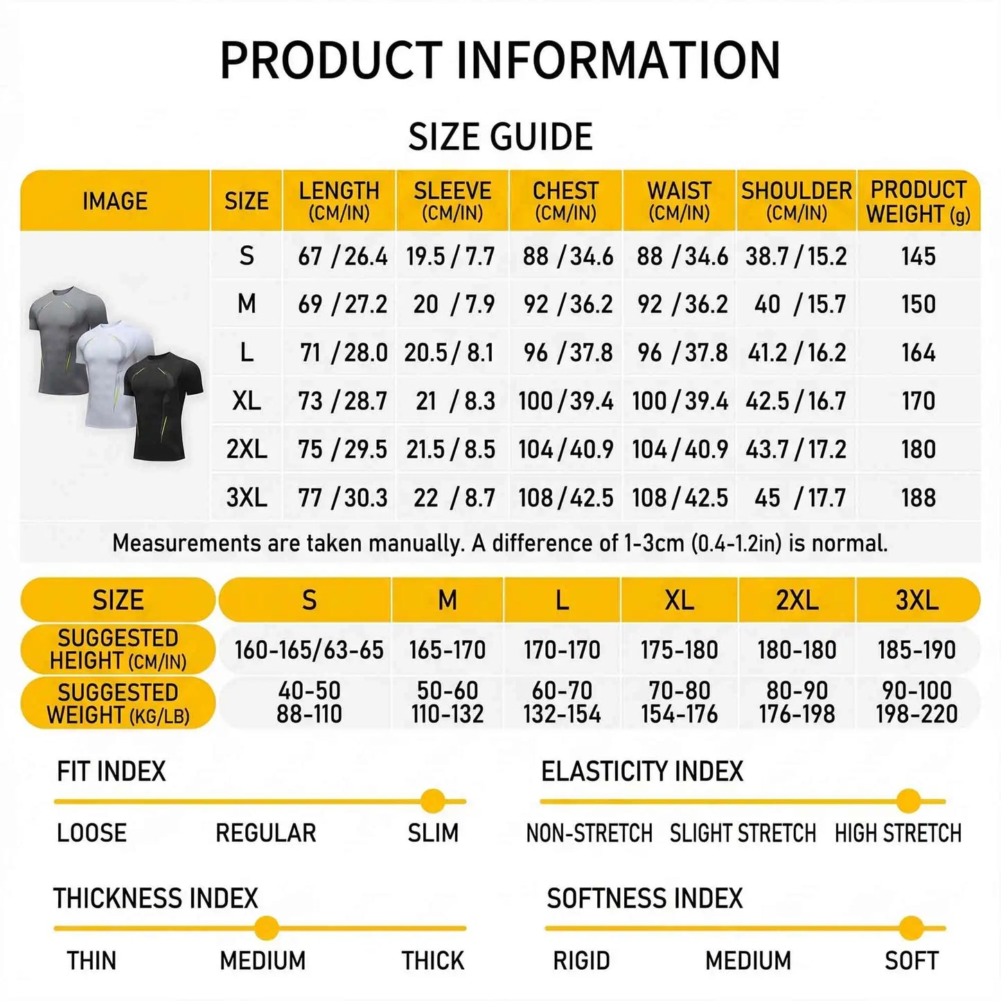Mens Compression Short Sleeve Base Layer Shirts Moisture Wicking Athletic
