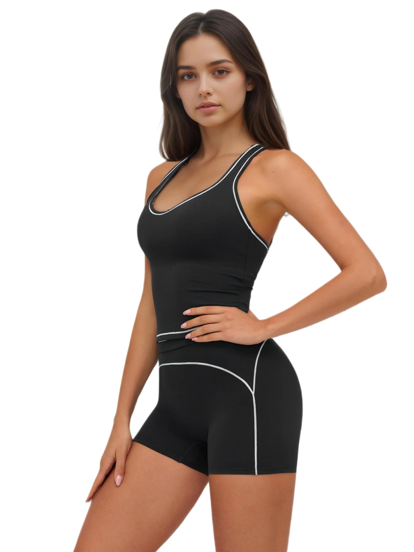 Airila Women Yoga Set Removable Pads 4 Way Stretch Shorts