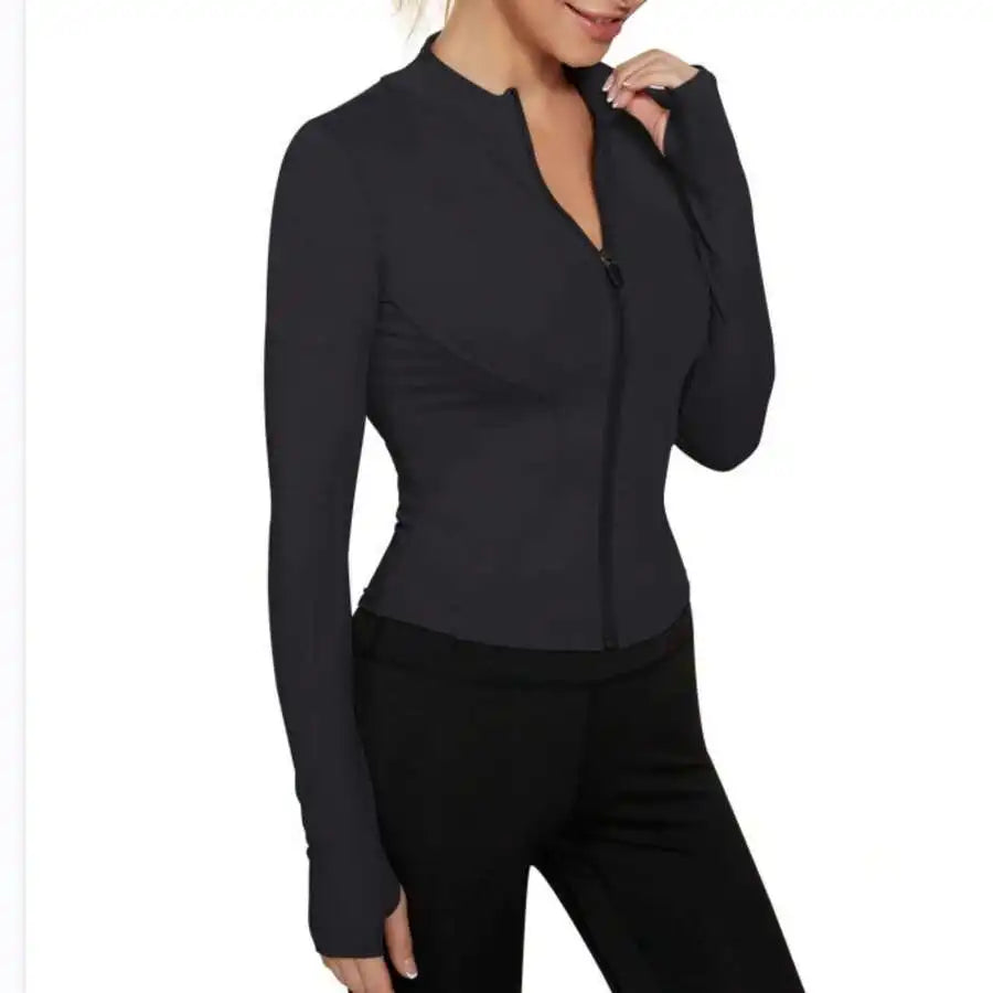Women's Zip Up Fitness Jacket for Yoga and Running