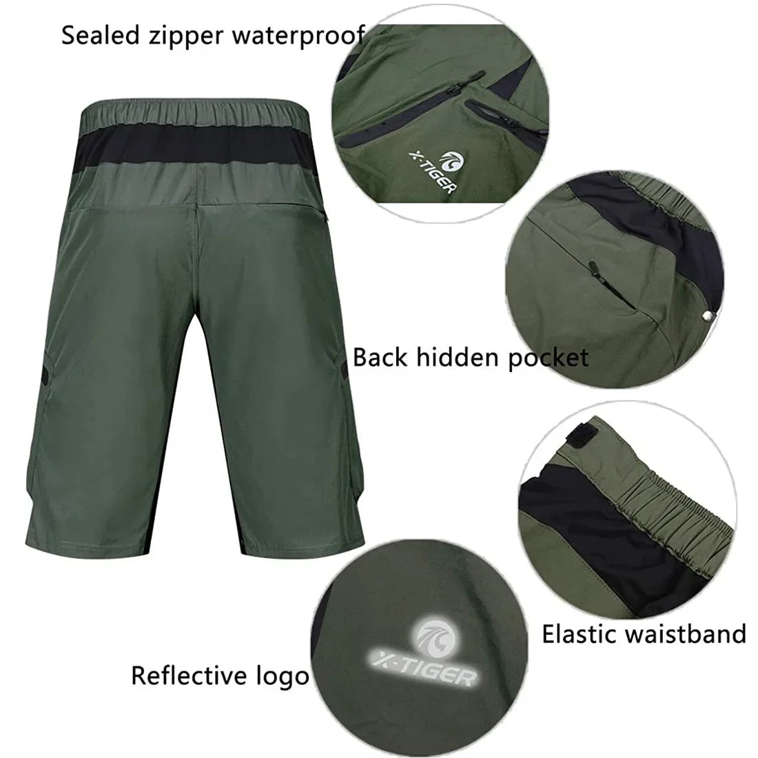 X-TIGER Men's Cycling Shorts With 5D Gel Pad For MTB