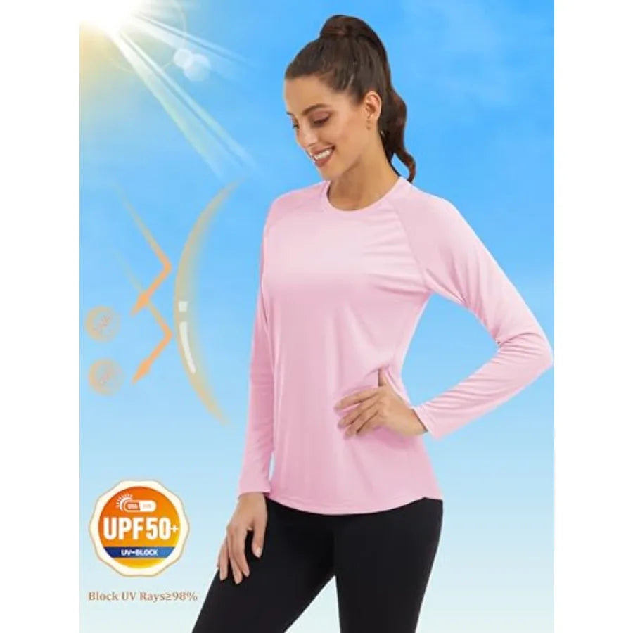 MAGCOMSEN Women's UPF 50+ Long Sleeve Rash Guard Shirt
