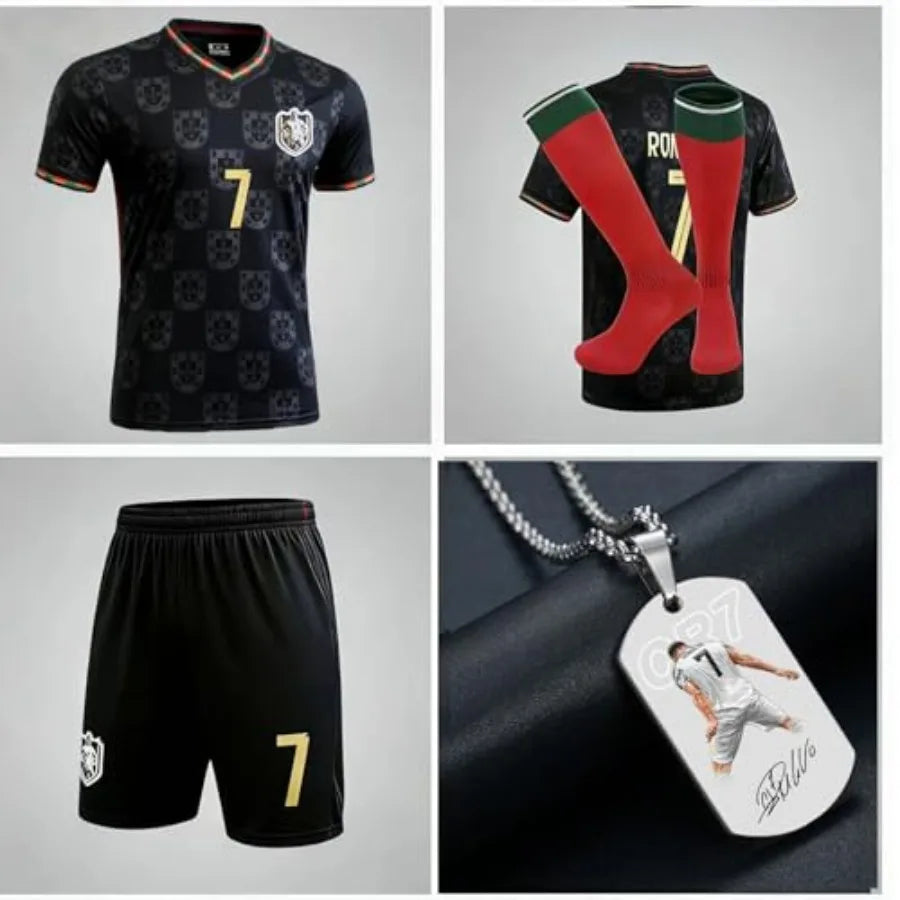 Soccer Jersey Set Kit With Necklace For Boys And Girls