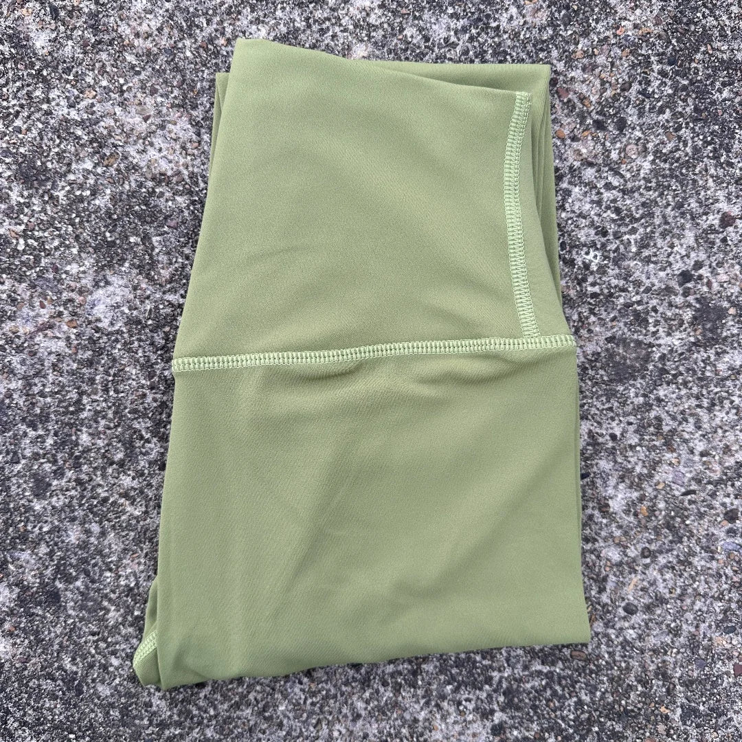 Solid Color Back Pocket High Waisted Yoga Leggings For Women
