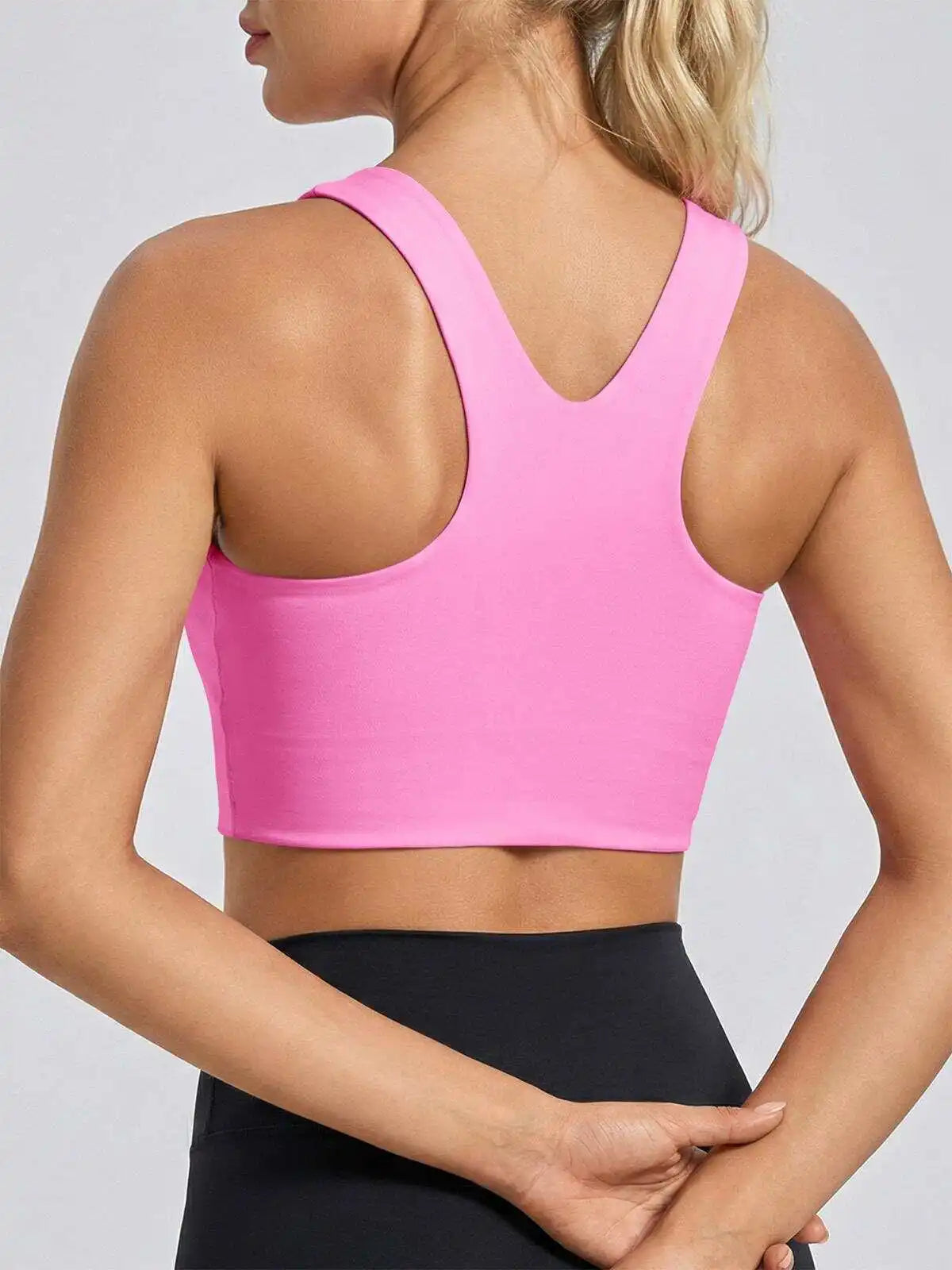 Women Seamless Sports Bra Padded Longline Yoga Crop Top