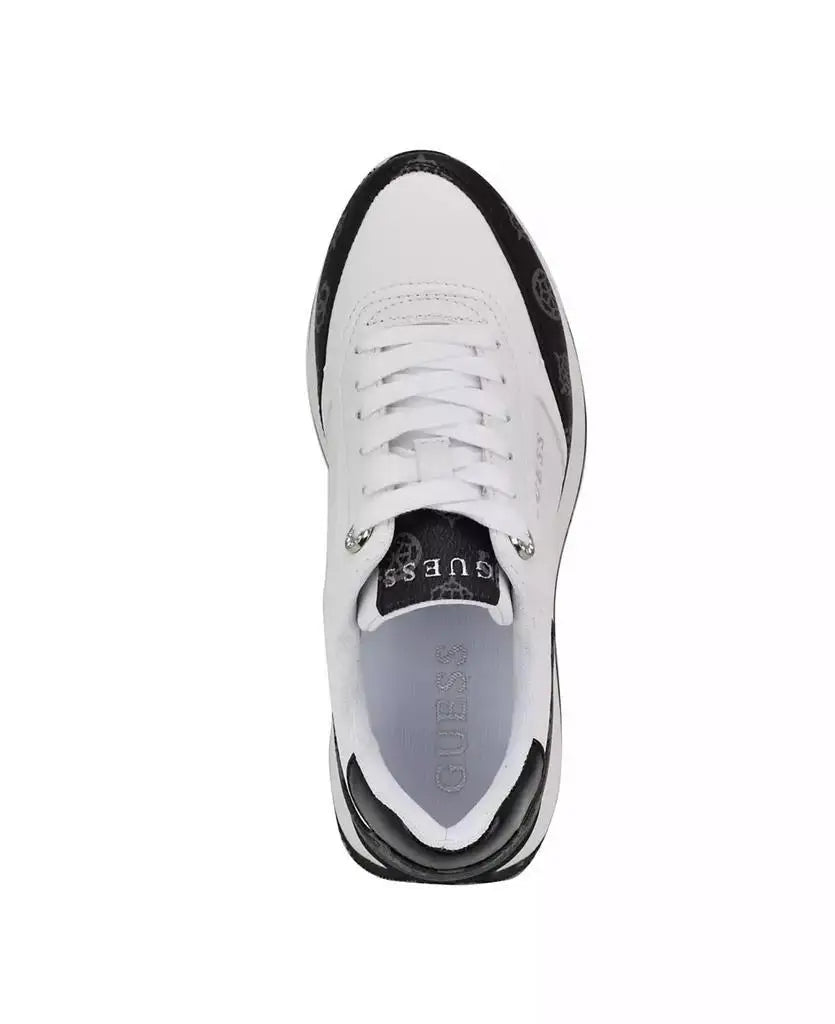 GUESS Women's Double-Layer Platform Running Shoes Lace-Up Protective Toe Casual Fitness Sneakers Active Wear Sneakers