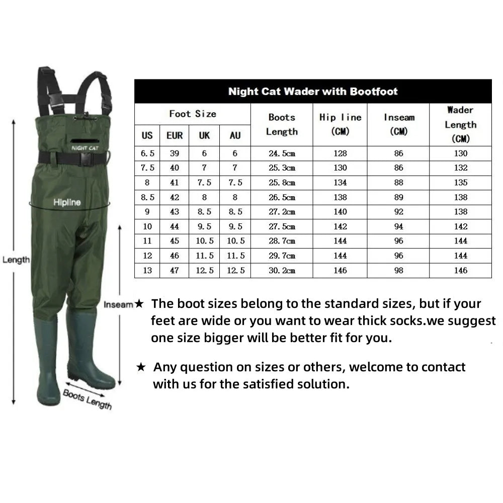 Night Cat Waterproof Chest Wader For Men And Women Breathable