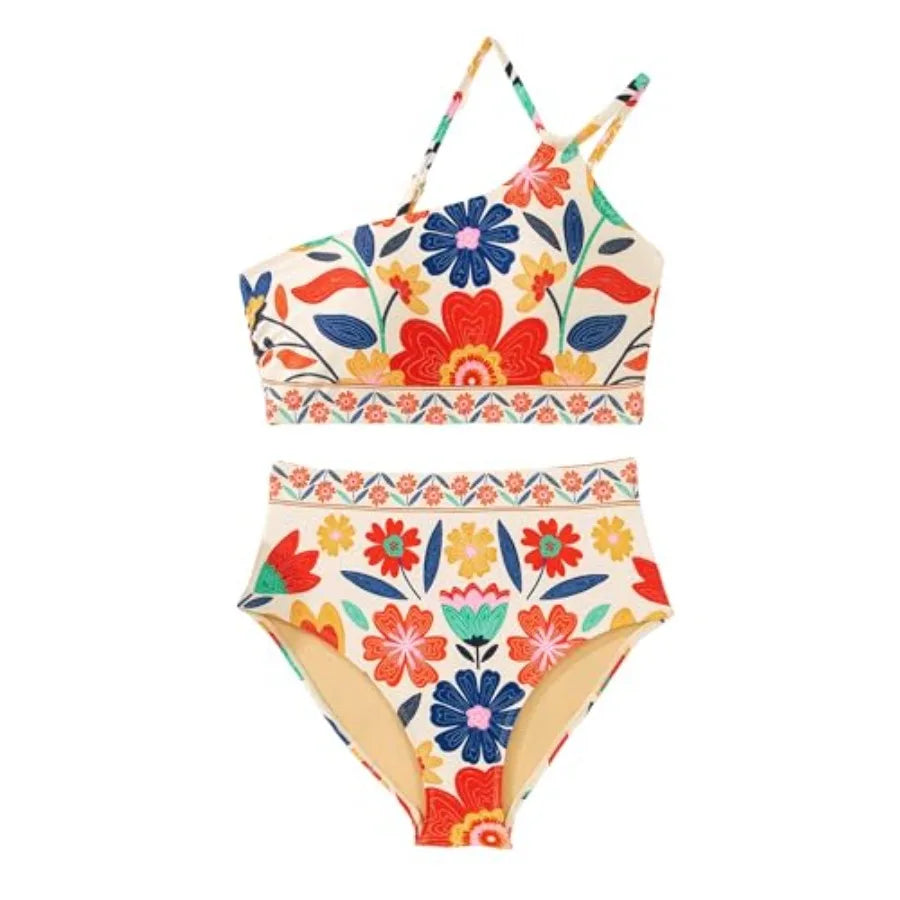 Women Premium Floral Print Two Piece Bikini Set Elegant Design
