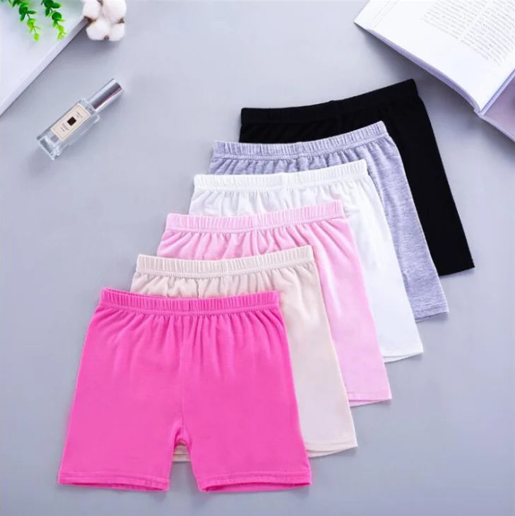 Girls Summer Solid Leggings Beach Shorts For Ages 2-12