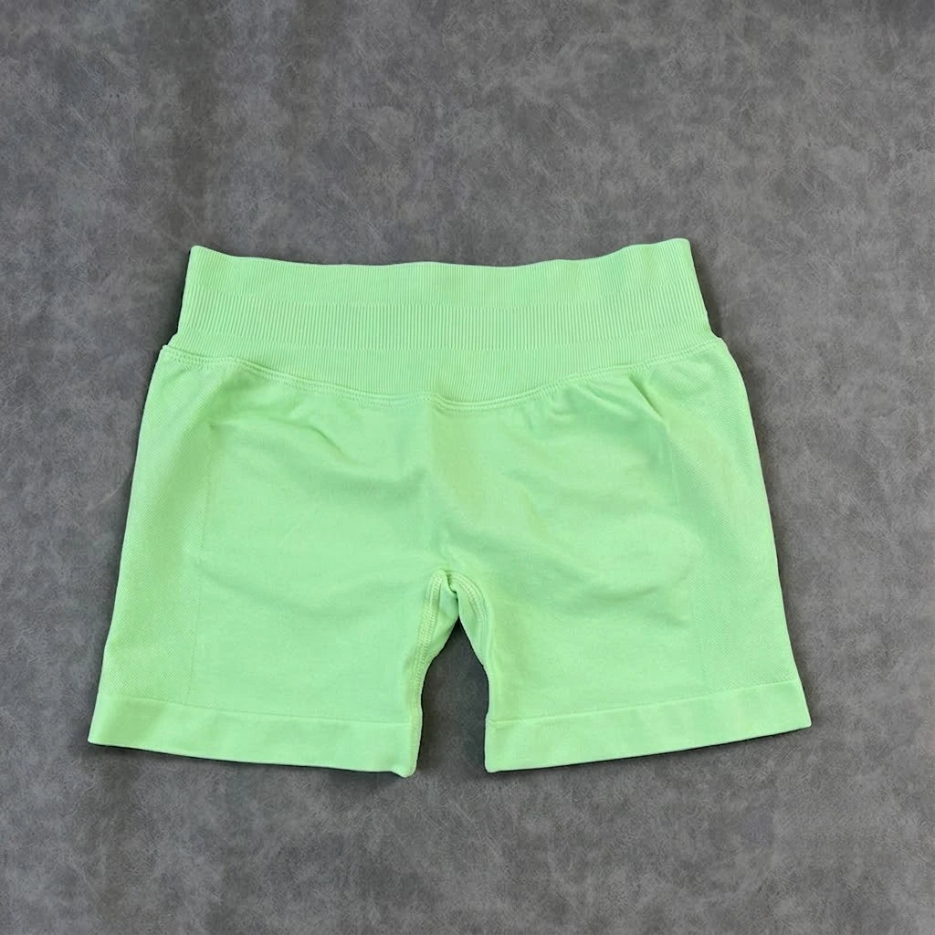 Seamless Yoga Shorts For Women Low Waist Triple Panel Waistband