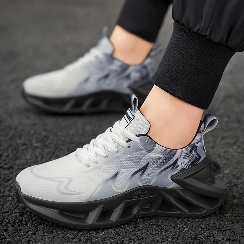 Unisex Breathable Mesh Running Shoes Lace Up Lightweight Sneakers