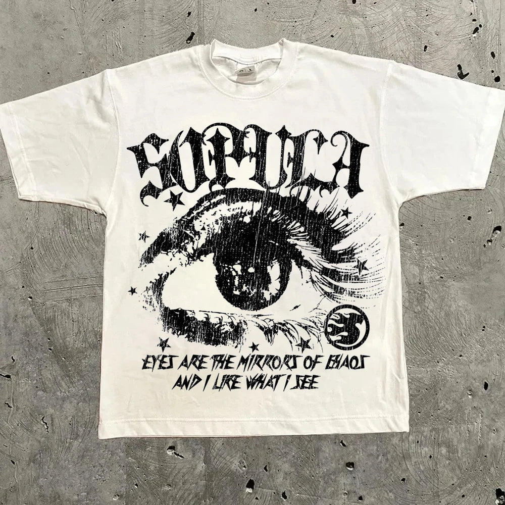 Vintage Harajuku Letter Graphic Tshirt Women Streetwear Top