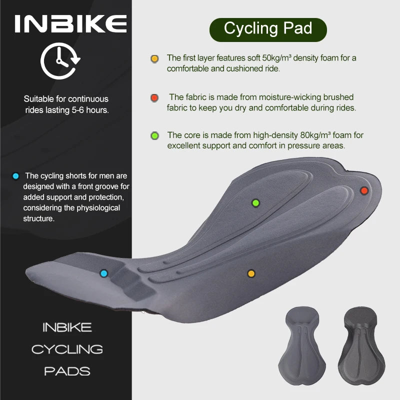 INBIKE Men's Thermal Fleece Cycling Bib Pants With Gel Padding