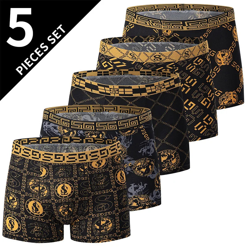 Mens Printed Boxer Shorts Polyester Elastane Comfort Fit