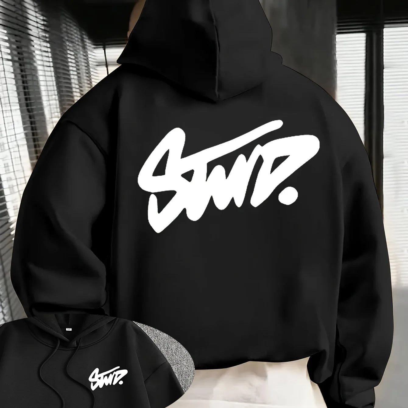 Y2K Casual Hooded Long Sleeve Pullover For Daily Wear
