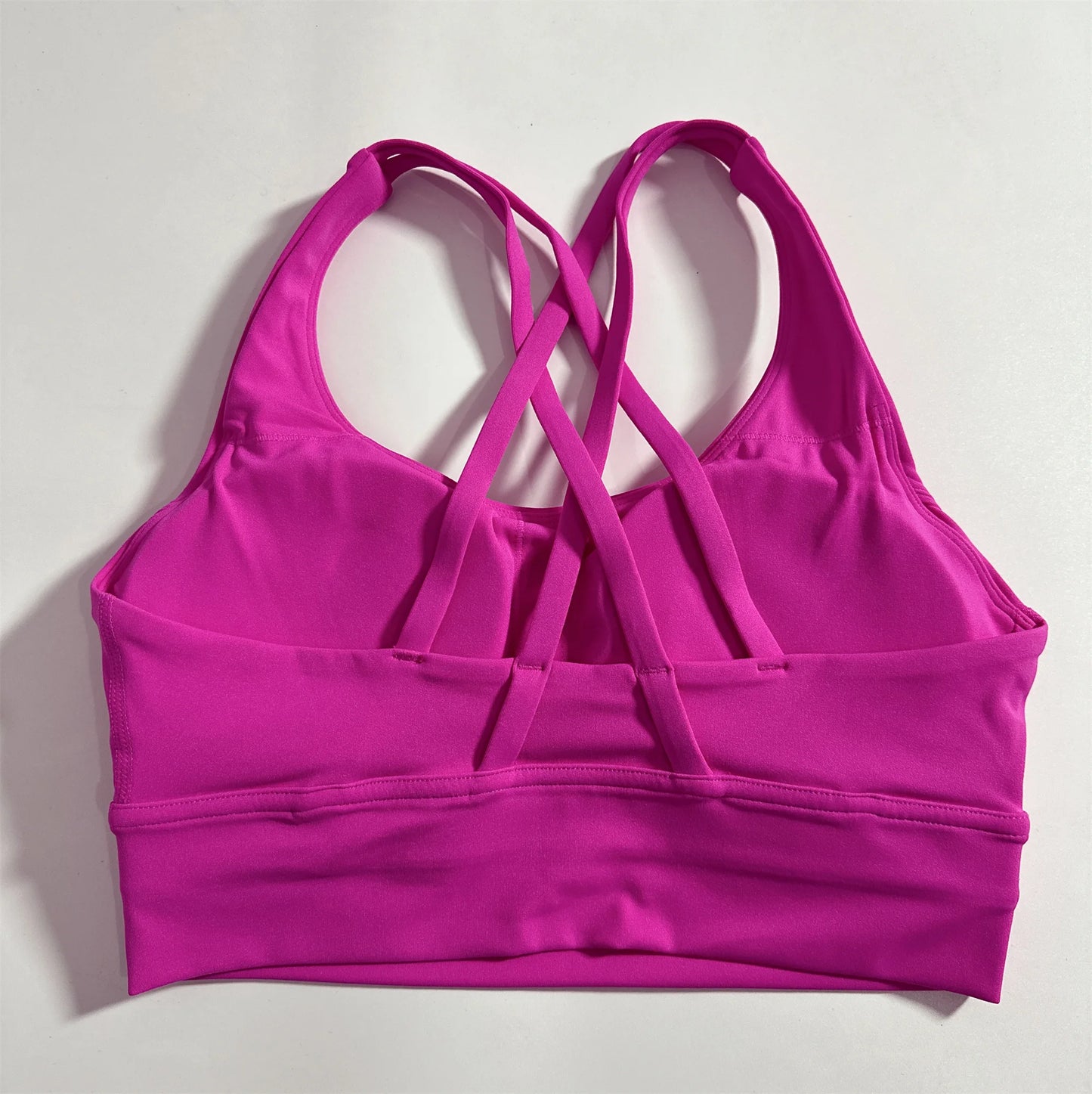 Cross Back Womens Breathable Fitness Bra Top With Chest Pad Nylon