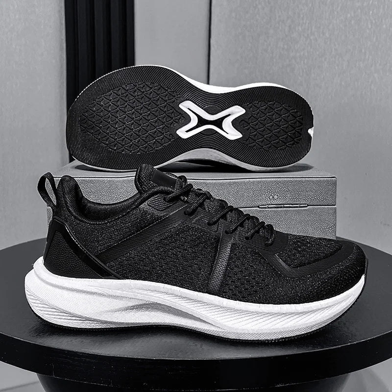 Mens Sports Shoes Outdoor Mesh Casual Breathable Anti Slip Road Running Shoes Shock-absorbing Rebound Fitness Shoes for Men