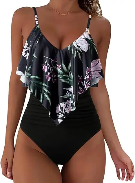 Women Ruched One Piece Swimsuit With Tummy Control